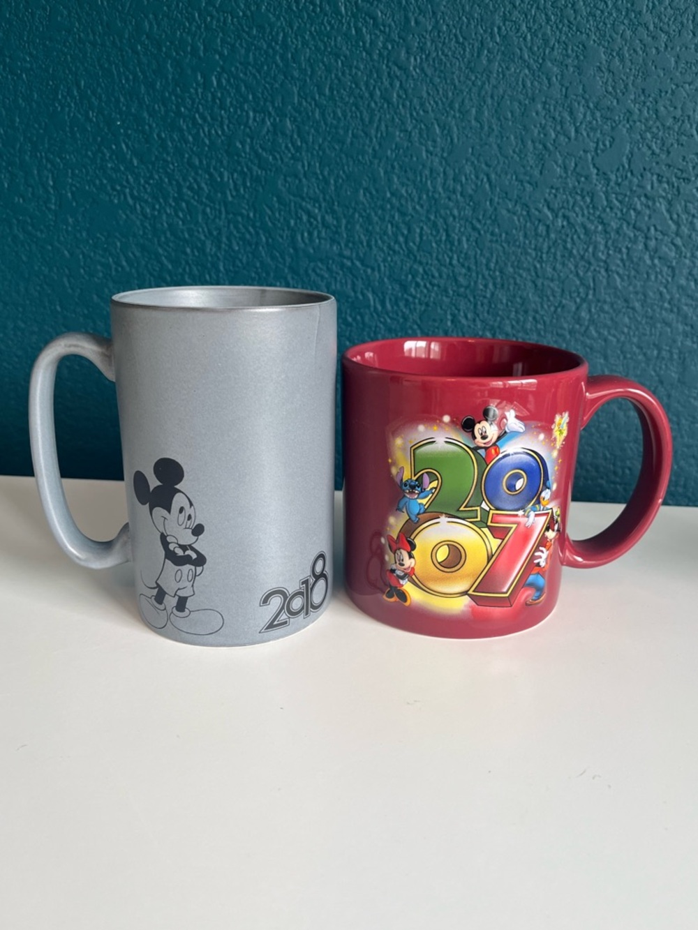 Disneyland 2007 & 2018 Walt Disney World Mickey Mouse Mugs Cups Souvenir